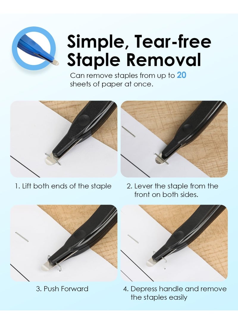 4 Pack Staple Remover Tool Professional Magnetic Staple Remover Staple Puller Remover Stapler Removers Flat Staple Remover Stick for Classroom, School Office Home Supplies, Classic Black - Image 5
